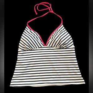 Nautica Black and White Striped Tankini Swimsuit Top
Size - 14